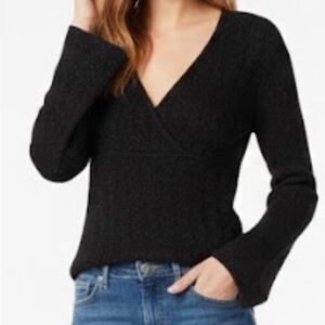Michael Kors Black Textured V-Neck Top